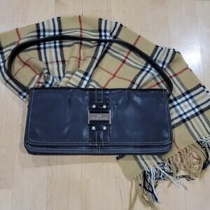 Anne Klein Black East West Leather Shoulder Bag